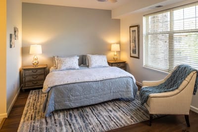 Cozy private resident room with warm lighting
