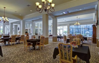 Bright and spacious dining area with elegant decor