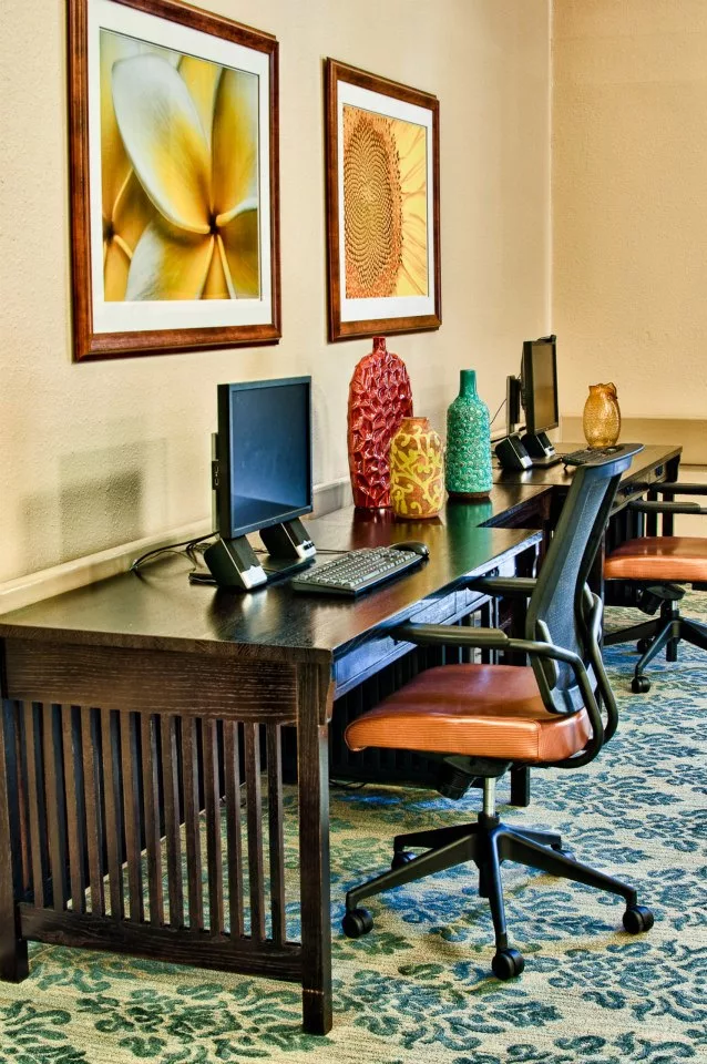 Interior space with computers and decor