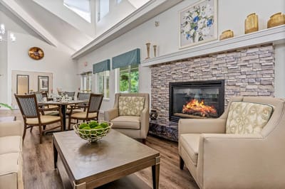 Bright interior common area with comfortable seating