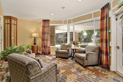 Cozy seating area in the facility's common space