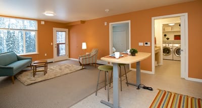 Bright interior of a resident unit with modern decor