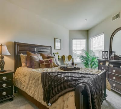 Cozy bedroom setup with elegant decor and natural light