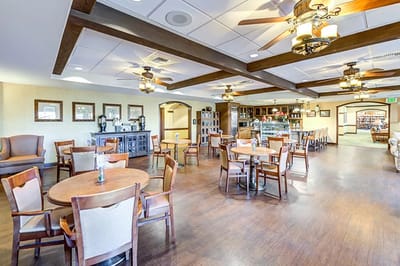 Dining area with tables and chairs