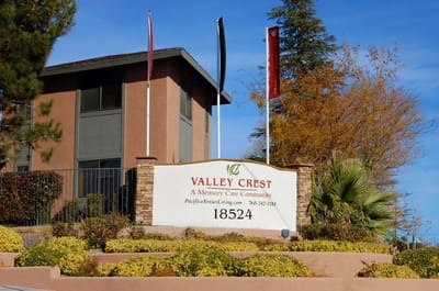 Exterior view of the Valley Crest Memory Care facility