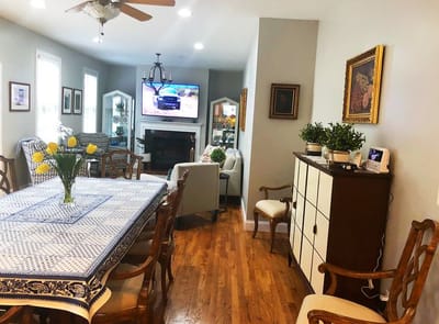 Interior view of a common area with furnishings