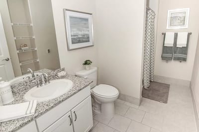 Modern bathroom in a senior living facility