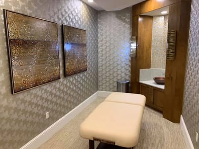 Interior view of a massage therapy room