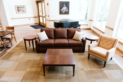 Cozy common area with seating and natural light