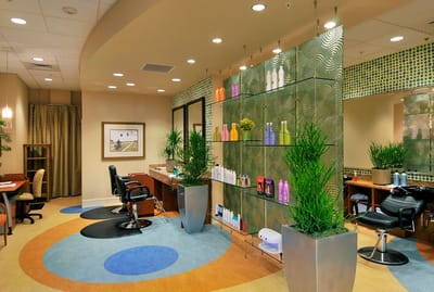 Well-designed hair salon space with stylish decor