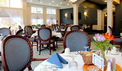 Elegant dining room set for a meal