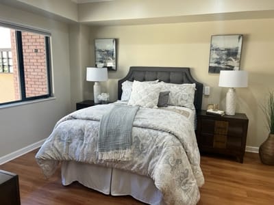 Cozy bedroom in a senior living facility