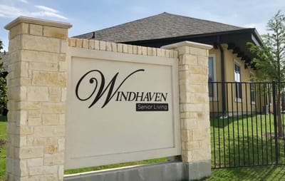 Exterior view of Windhaven Senior Living sign