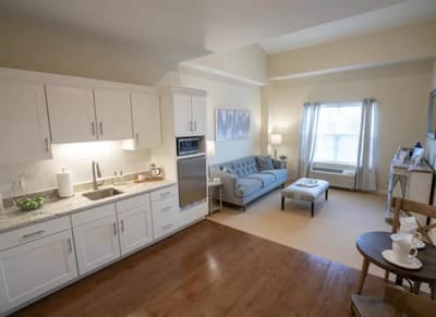 Bright and spacious interior of a resident room