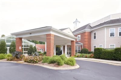 Front entrance of Woodland Terrace assisted living facility