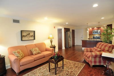 Bright living space with comfortable seating.