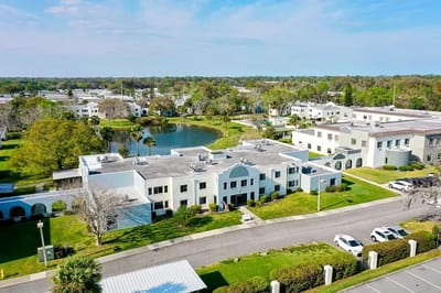 Aerial view of the Woodmark at Daytona Beach facility and grounds