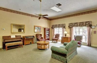 Common area with seating and a piano