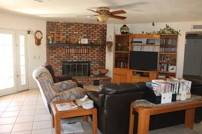 Cozy interior living area with a fireplace