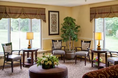 Bright and inviting common area with comfortable seating