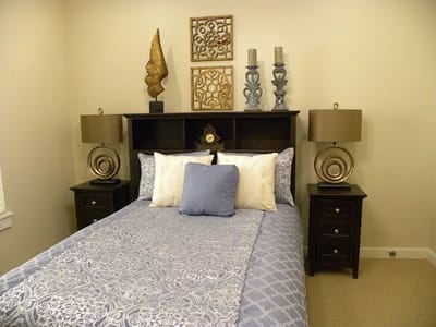 Cozy bedroom setup with decorative accents