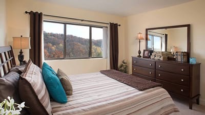 Bright and welcoming resident room with a view