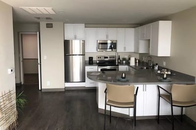 Modern kitchen in a resident apartment