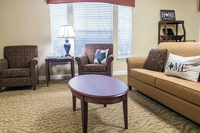 Cozy common area with seating and decor