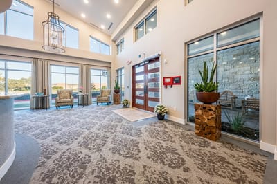 Bright and welcoming lobby area with natural light