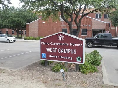Exterior sign of Plano Community Home's West Campus
