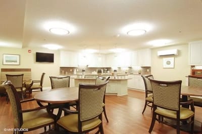 Interior view of a cozy dining area in a care facility