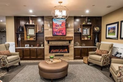 Cozy common area with comfortable seating and decor