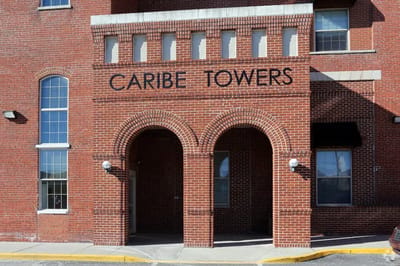 Exterior view of Caribe Towers entrance