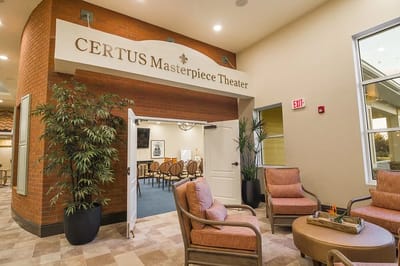 Interior of the Certus Masterpiece Theater with seating area