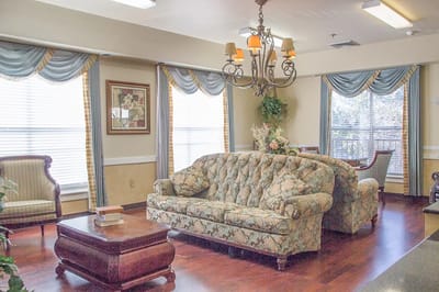 Comfortable common area with seating and natural light