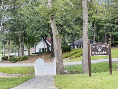 Pathway leading to a senior living community entrance