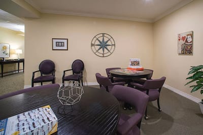 Cozy common area with seating and decor