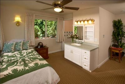 Cozy resident room with a bed and natural light