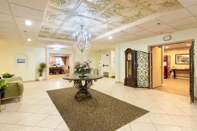 Interior of a welcoming lobby with elegant decor