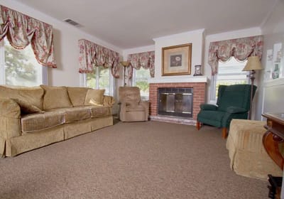 Interior view of a common living area with furniture