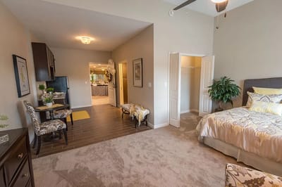 Private resident room with a cozy layout