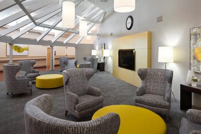 Cozy common area with modern seating and decor