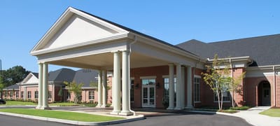 Front entrance of a senior living facility