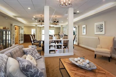Cozy common area with seating and decor