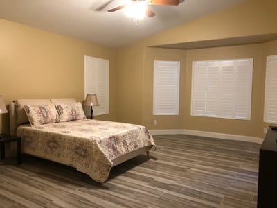 Cozy bedroom in an assisted living facility