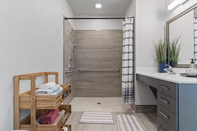 A well-designed bathroom with modern fixtures