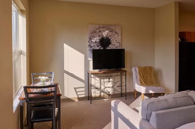 Cozy living area in a senior care facility