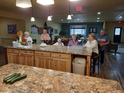 Residents engaged in an activity at the common area