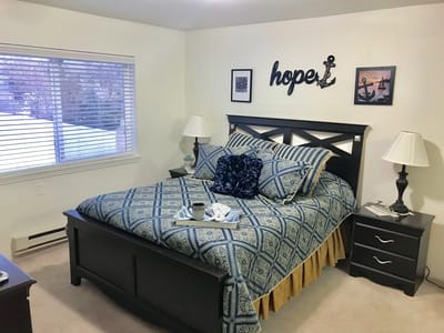 Cozy bedroom setup with hopeful decor