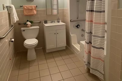 Accessible bathroom in a resident unit